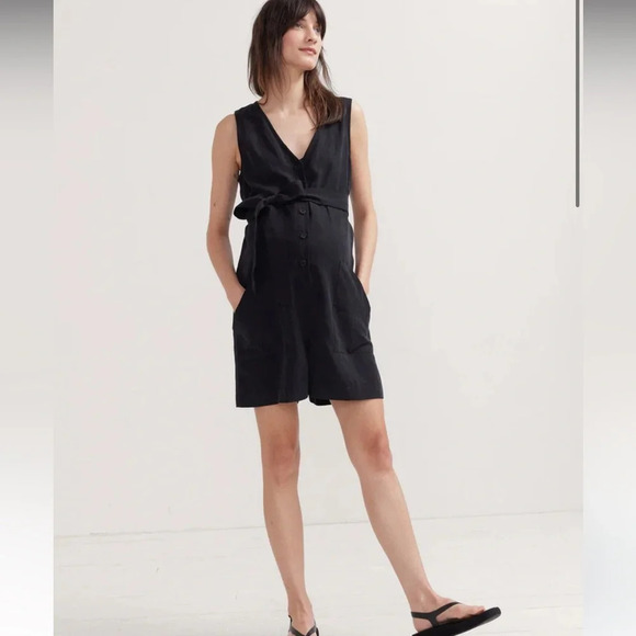 🖤 HATCH The Elliot Romper Black XS‎ (Maternity) NWOT 🖤 - Picture 1 of 5
